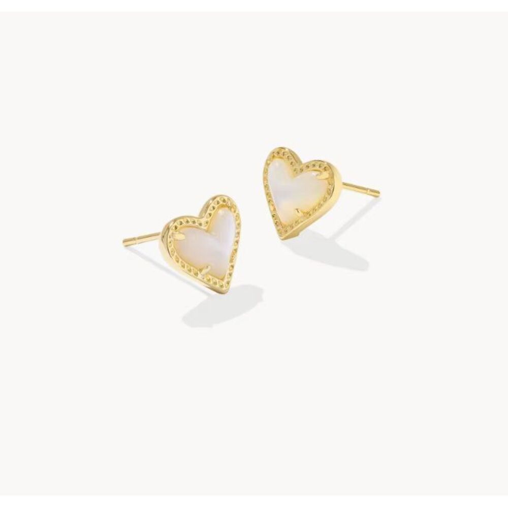 Kendra Scott silver heart earrings